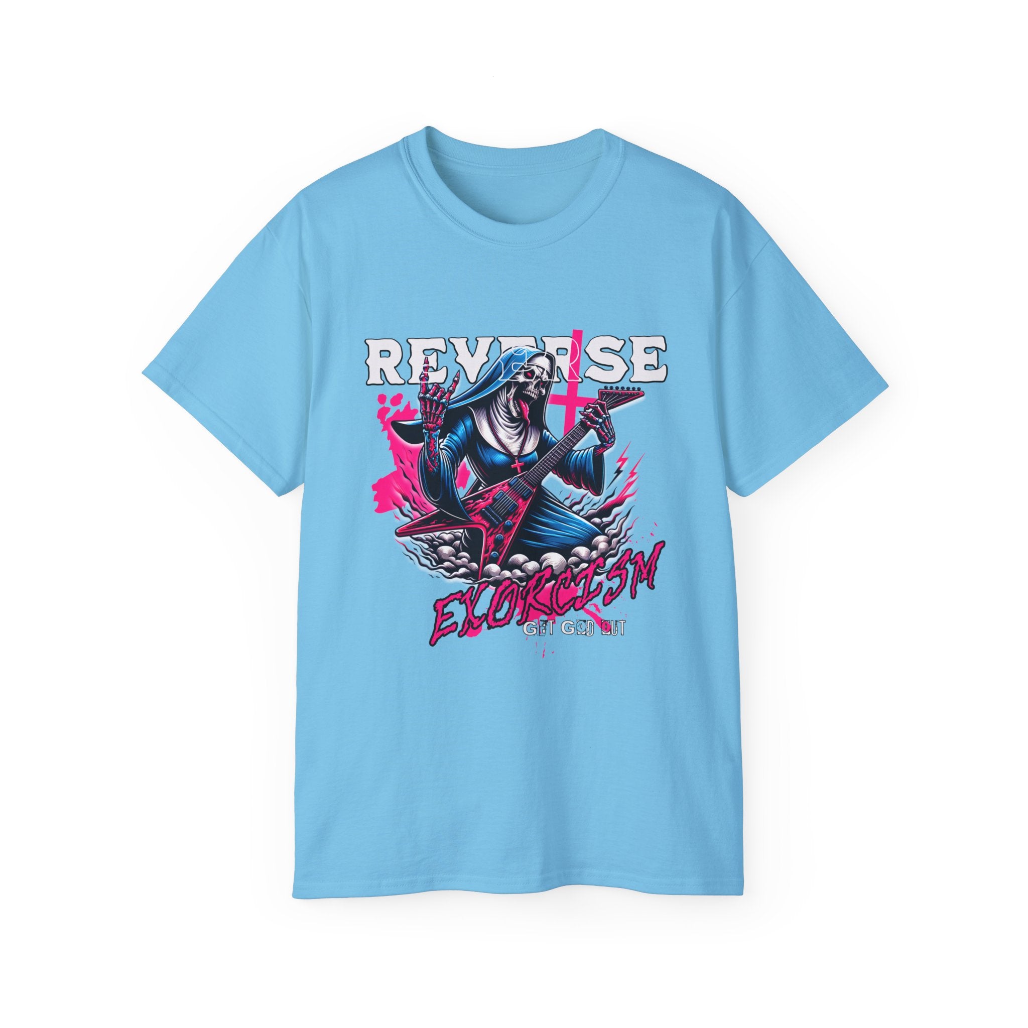 Reverse Exorcism - Unisex Cotton Tee (Front) - Damned Threads